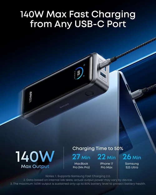 ANKER PRIME POWER BANK 26250MAH 3-PORT 300W LAPTOP POWER BANK