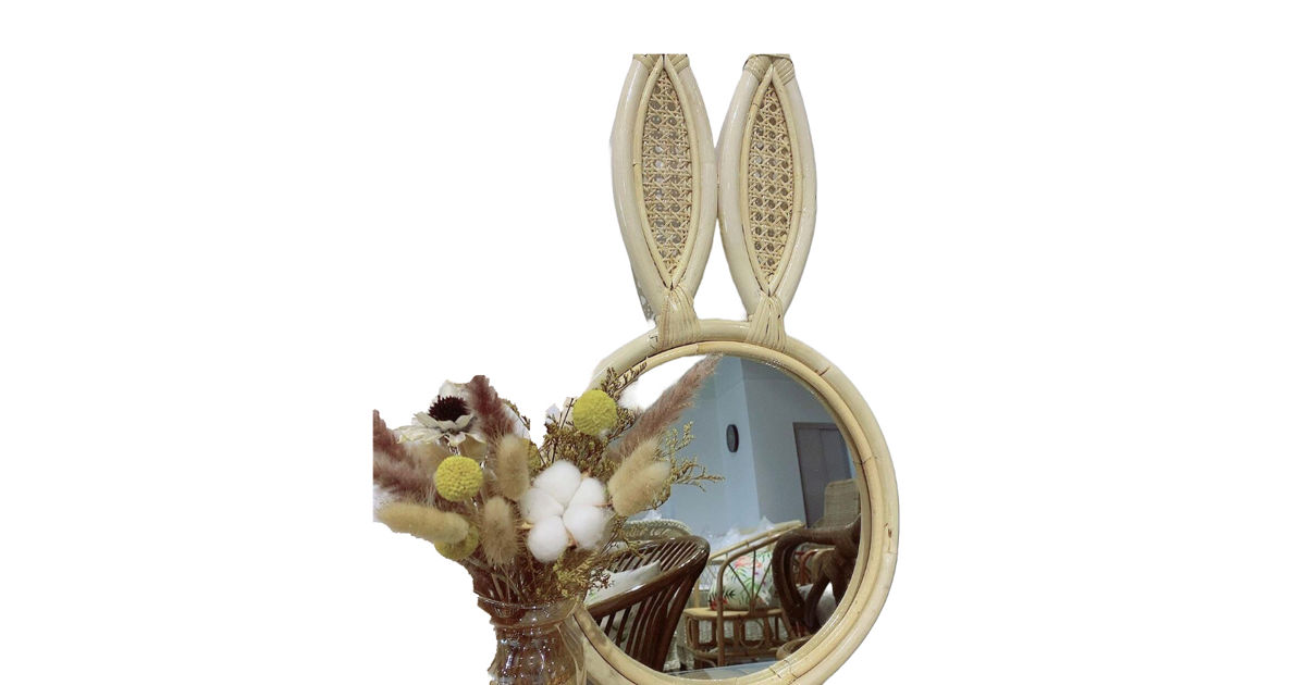 Rattan Rabbit Ear Mirror - Natural -- Rattan Rabbit Ear Mirr | KRISSHOP ...