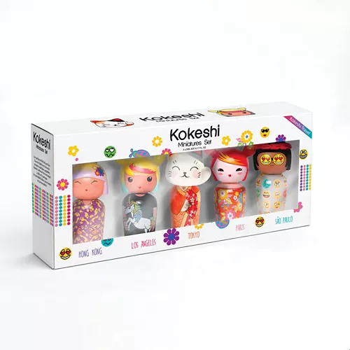 Kokeshi Parfums by Jeremy Scott 香水 5本セット KOKESHI SET OF 5 MINIATURES EDT 5ML WITH NEKO, LOTUS, TONKA