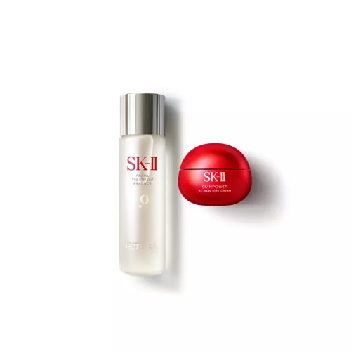 SK-II FACIAL TREATMENT ESSENCE & SKINPOWER RE-NEW AIRY CREAM SET