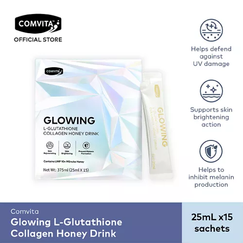 COMVITA GLOWING L-GLUTATHIONE COLLAGEN HONEY DRINK 15'S