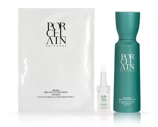 cellulose mask, cleansing gel and essence