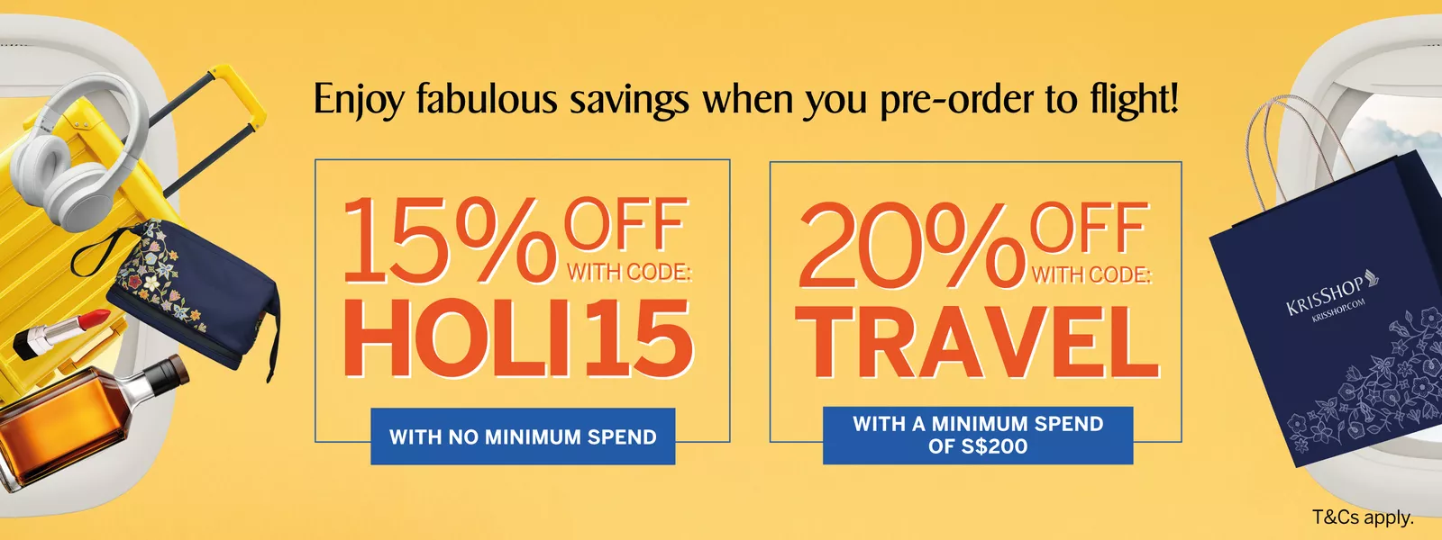 Enjoy fabulous savings when you pre-order online for in-flight collection!