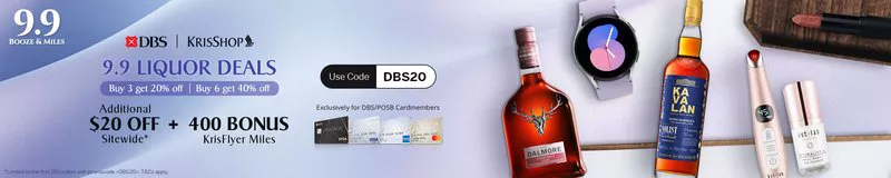 KrisShop x DBS - S$20 off + 400 bonus KrisFlyer miles