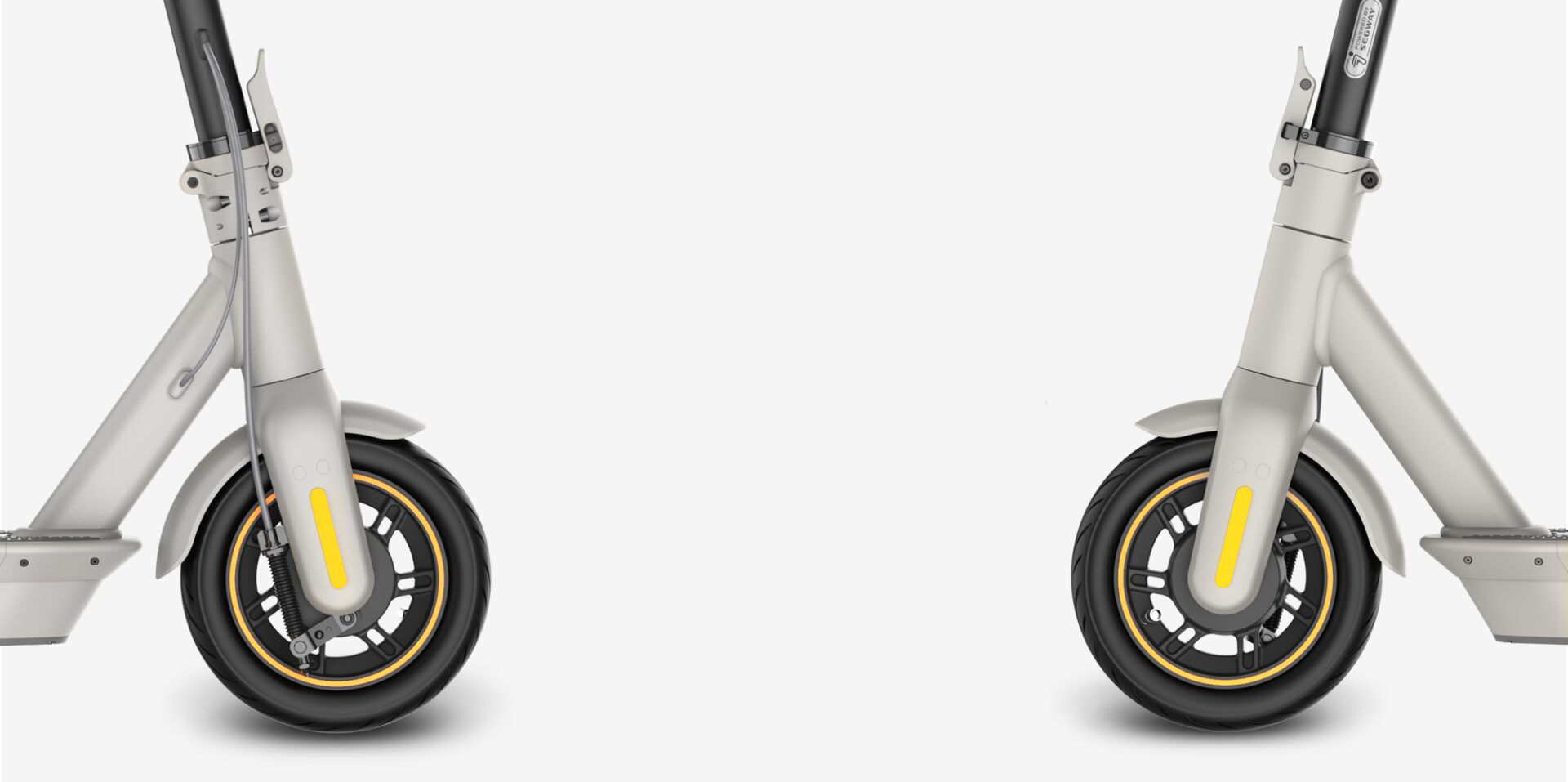 10-inch pneumatic tyres, a combination of comfort and shock absorption