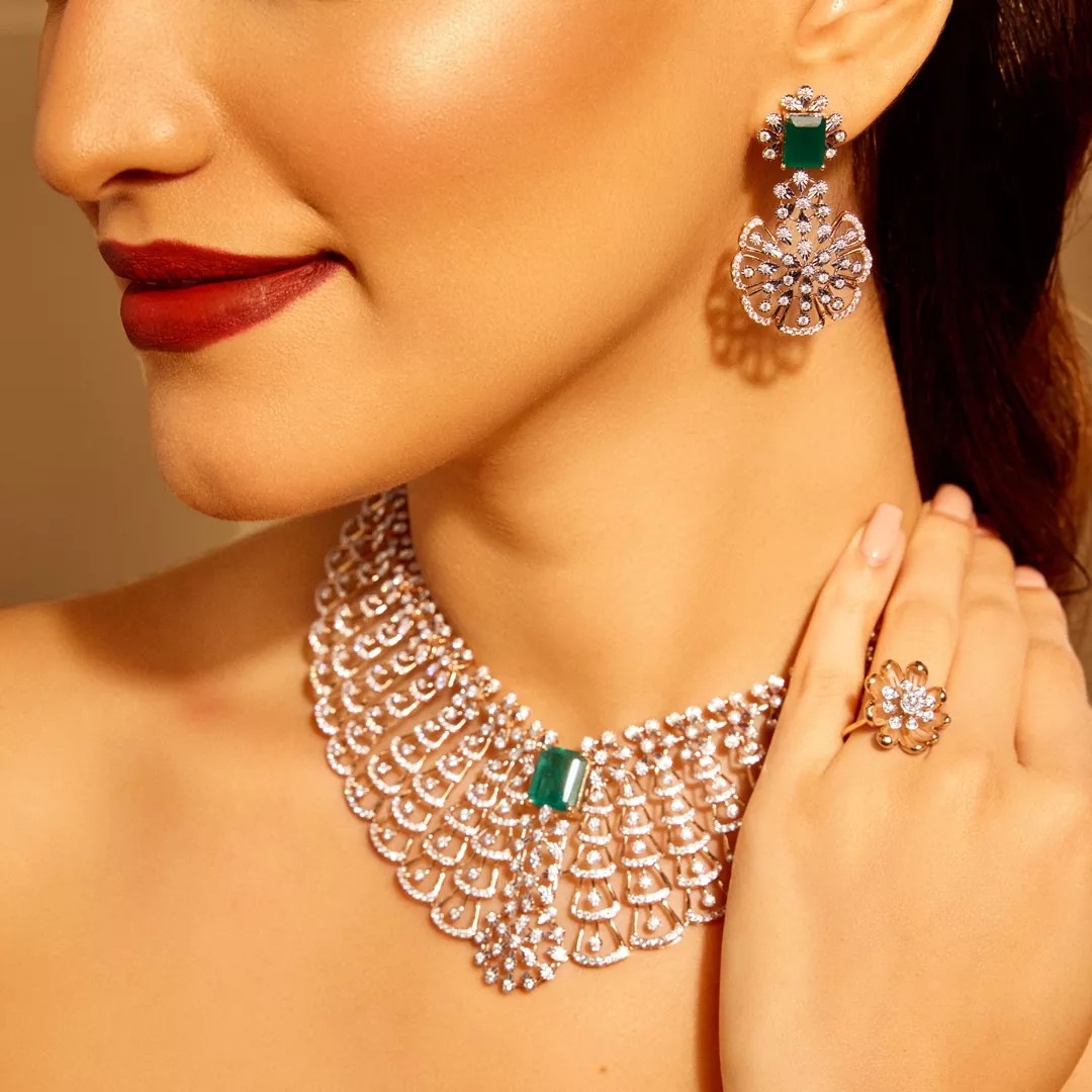 Fiori Diamond Drop Earrings