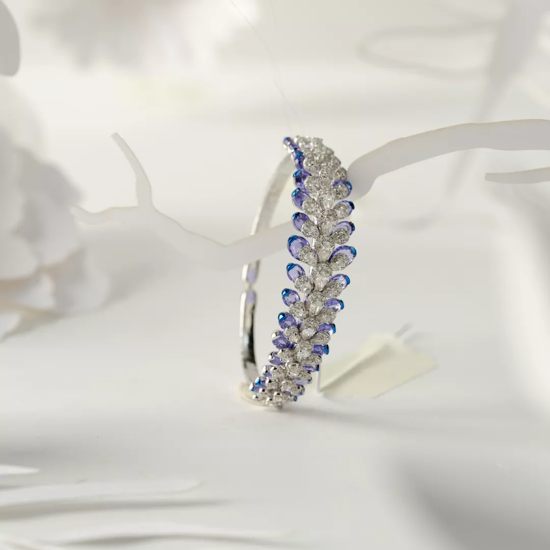 Sparkling Buds Diamond Bangle
