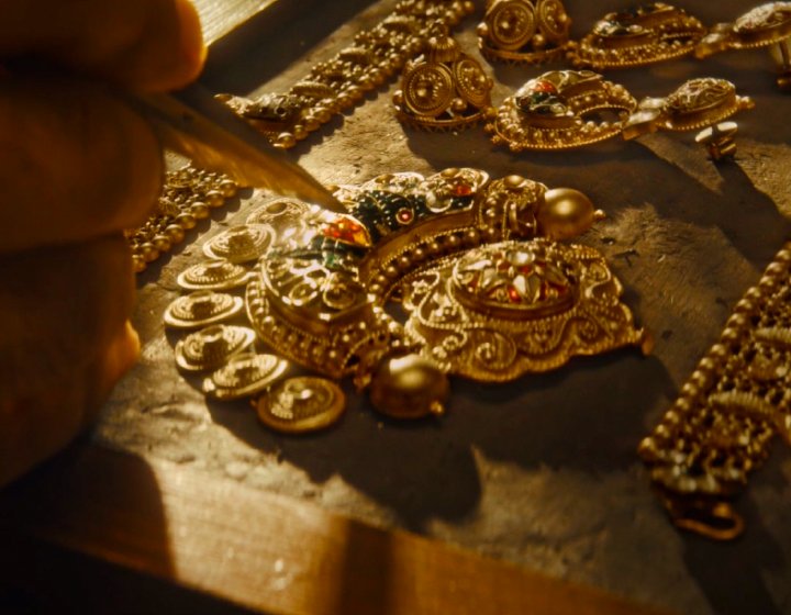 Artisan crafting Indriya gold jewellery, showcasing rich Indian heritage