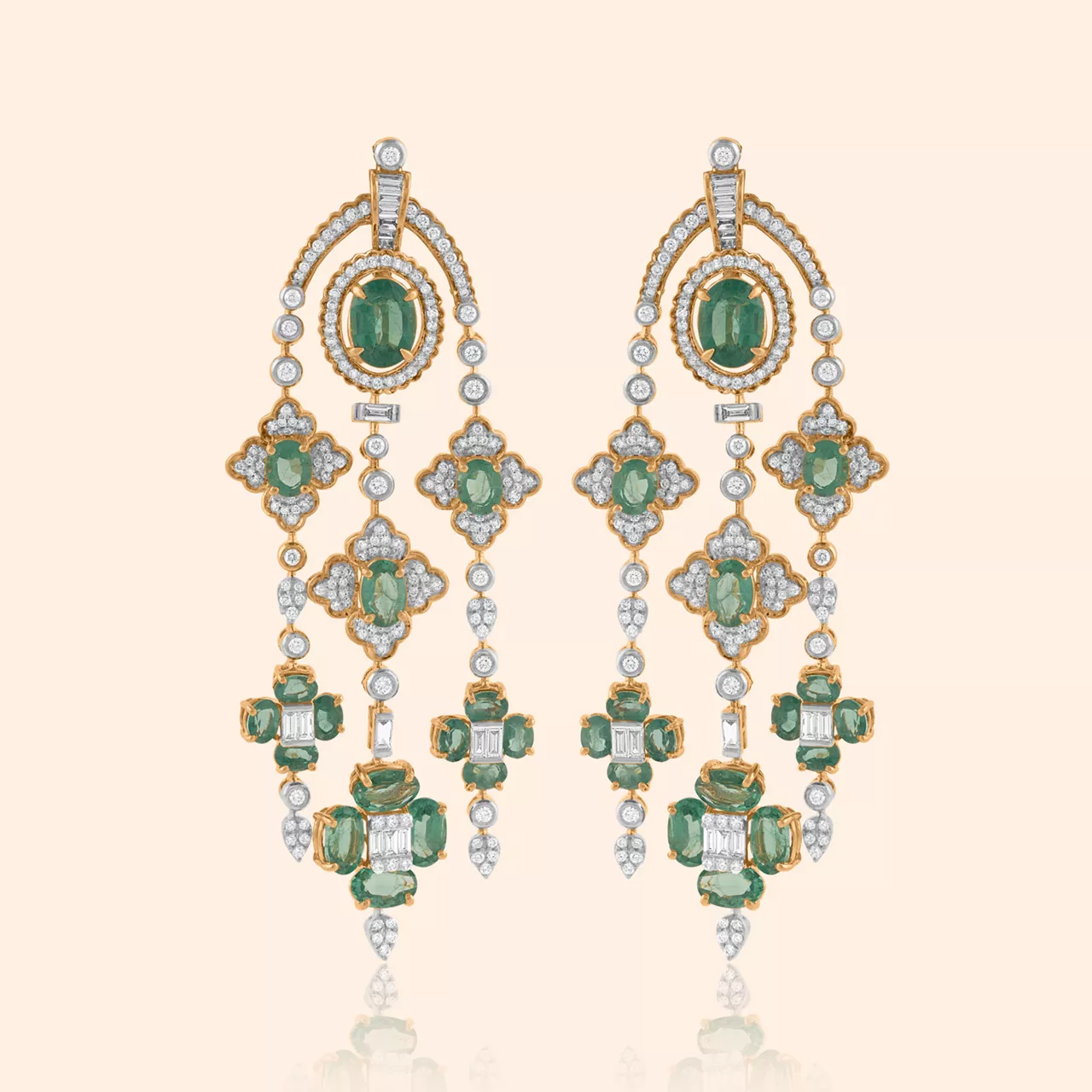 Trellis Diamond Bridal Drop Earrings