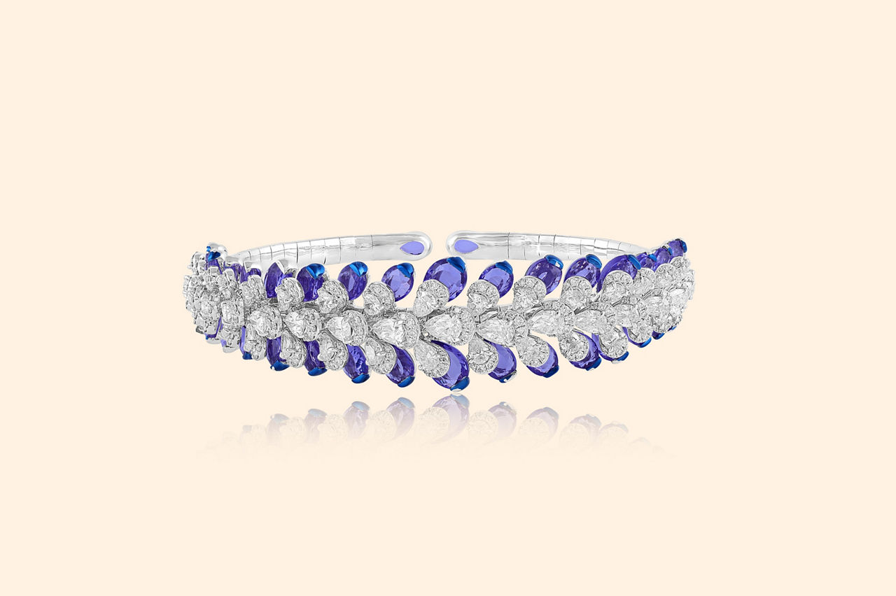 Sparkling Buds Diamond Bangle