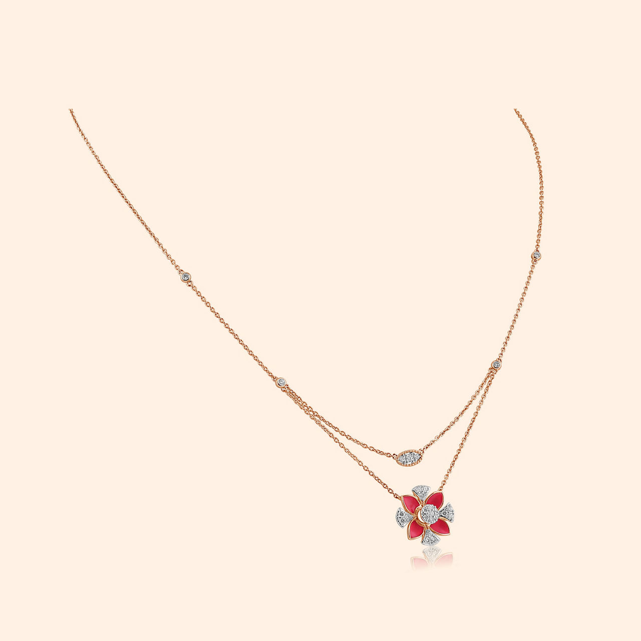 Aurelia Blossom Diamond Necklace By Indriya Aditya Birla Jewellery