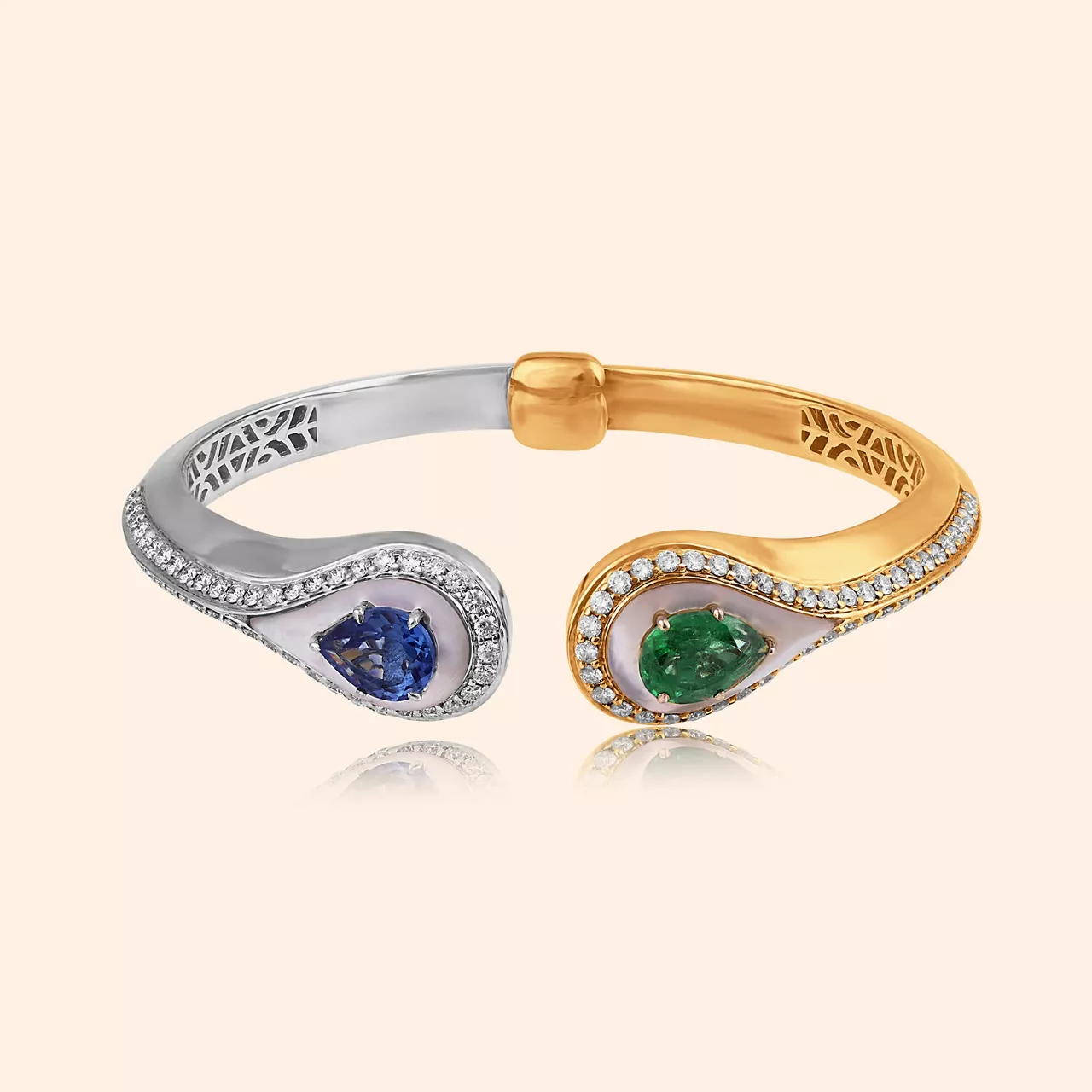 Samaira Dual-Tone Diamond Bangle