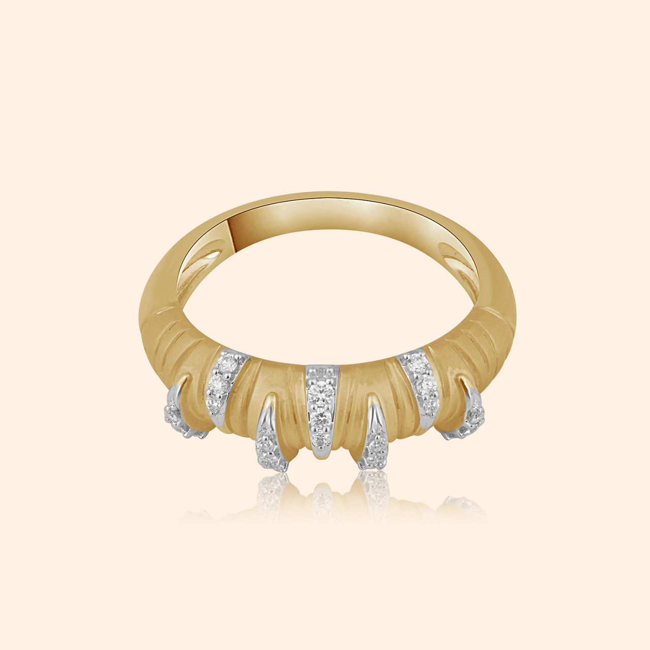 Solivian Diamond-Studded Ring By Indriya - Aditya Birla Jewellery