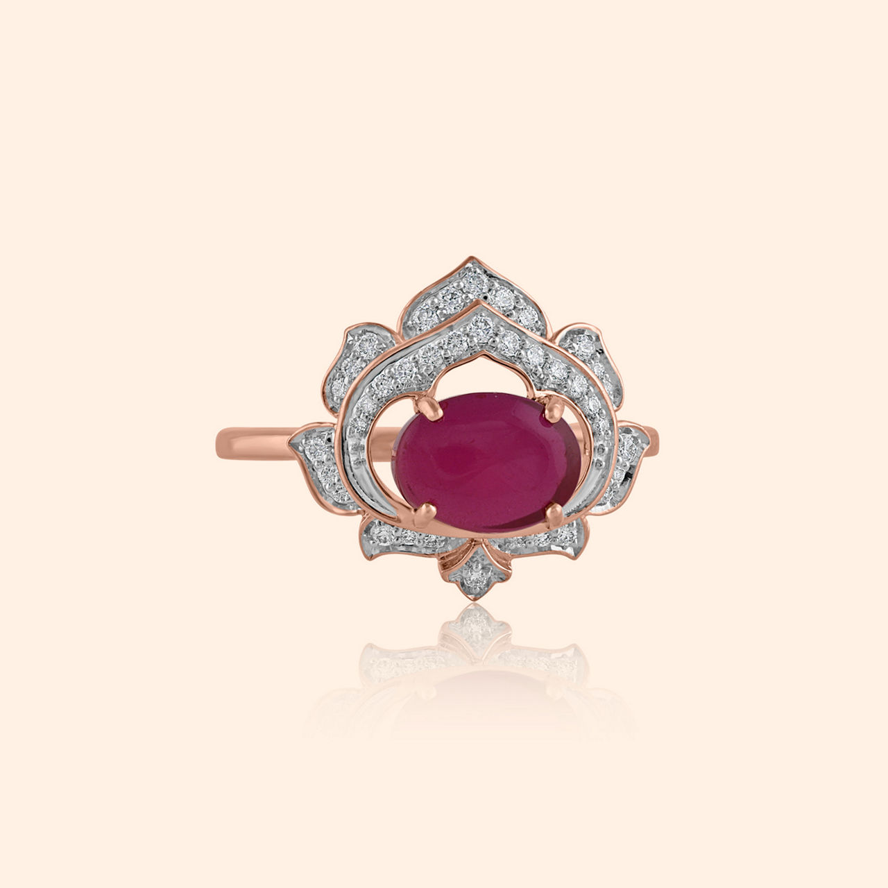 Sacred Lotus Diamond Ring
