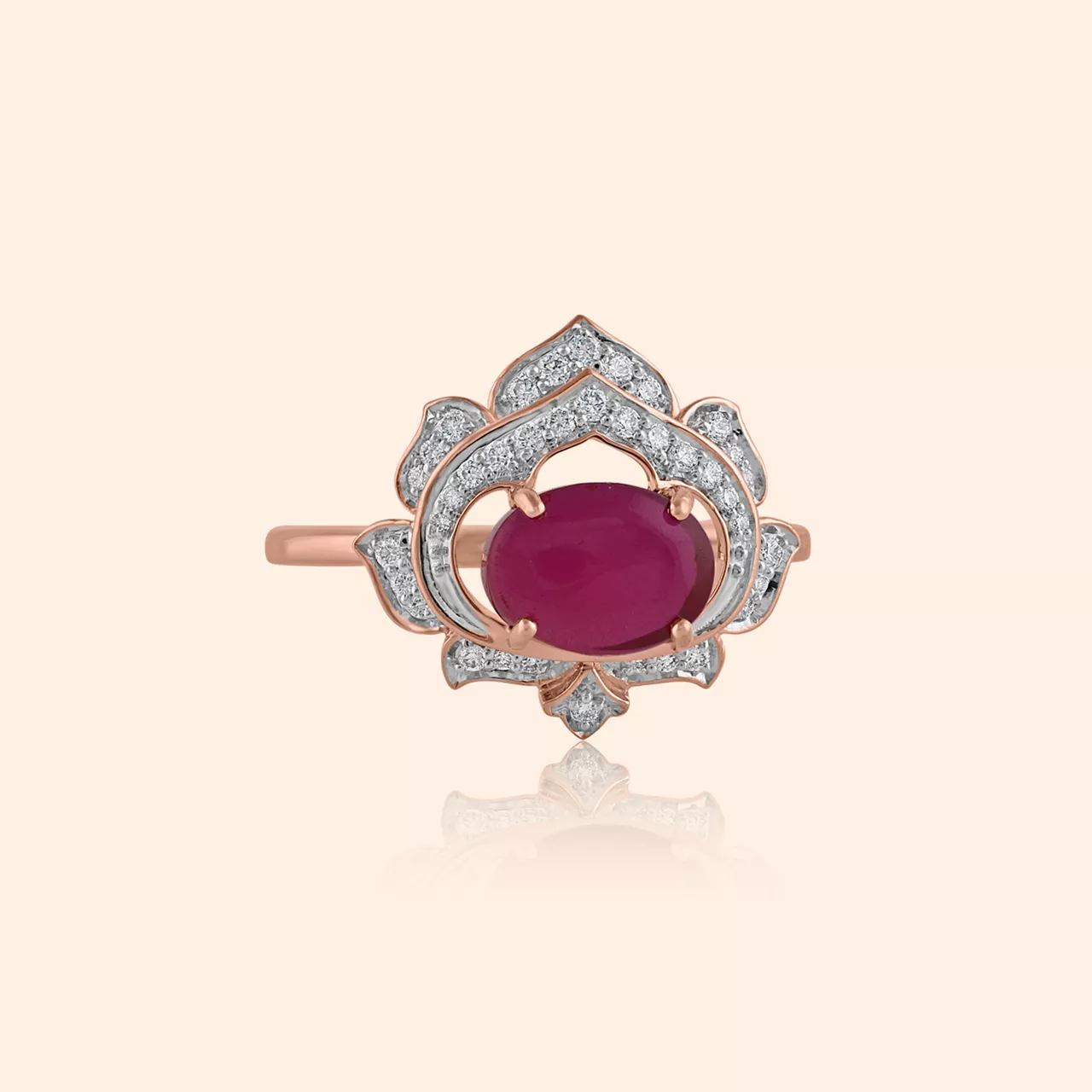 Sacred Lotus Diamond Ring