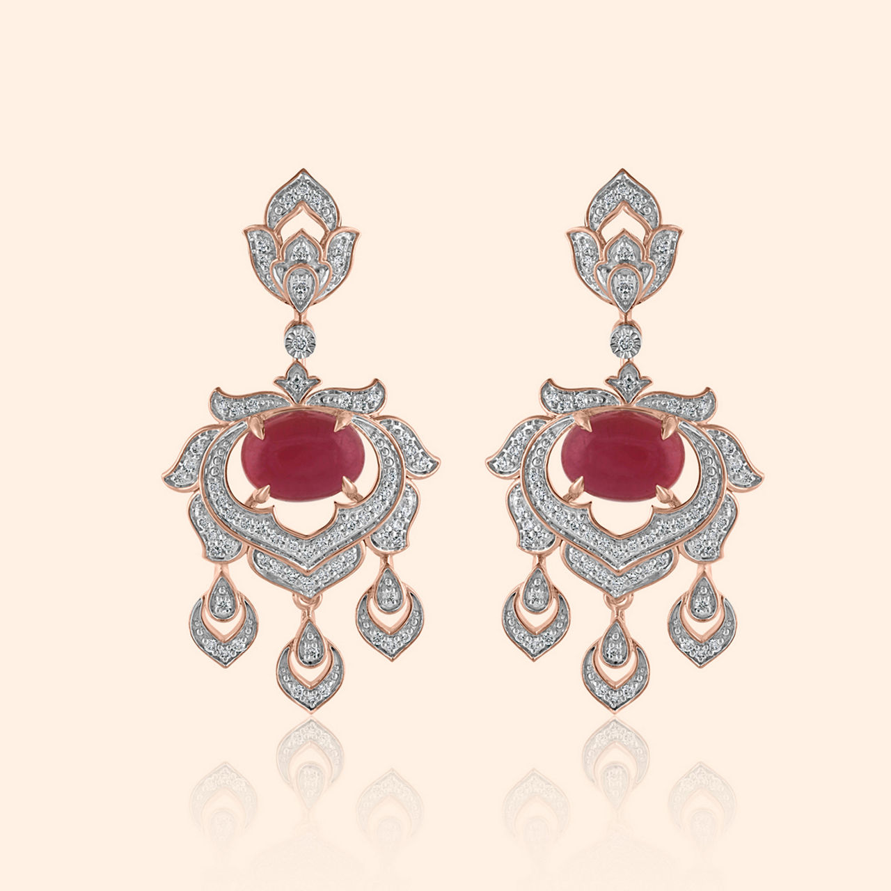 Ruhani Bloom Diamond Drop Earrings