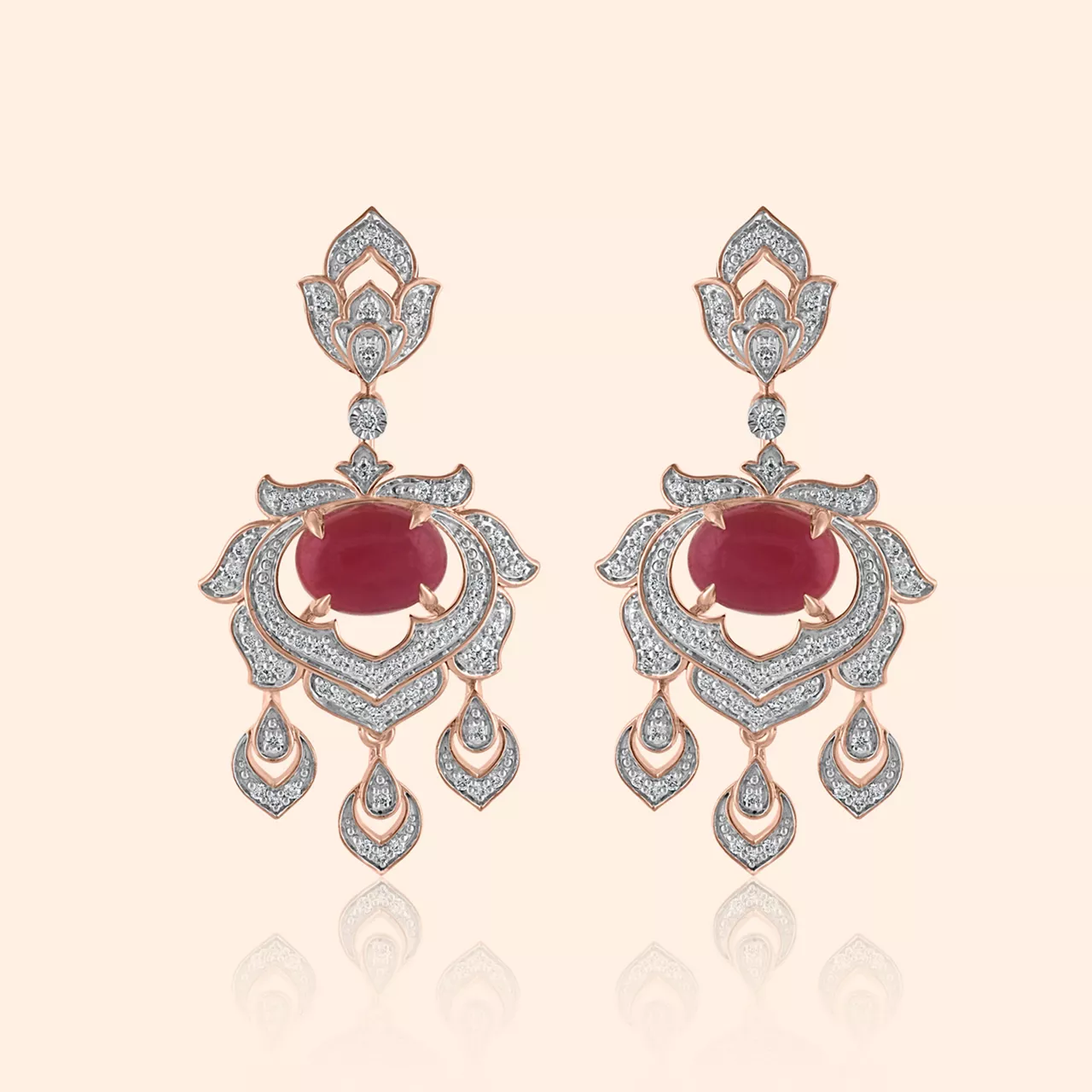 Ruhani Bloom Diamond Drop Earrings