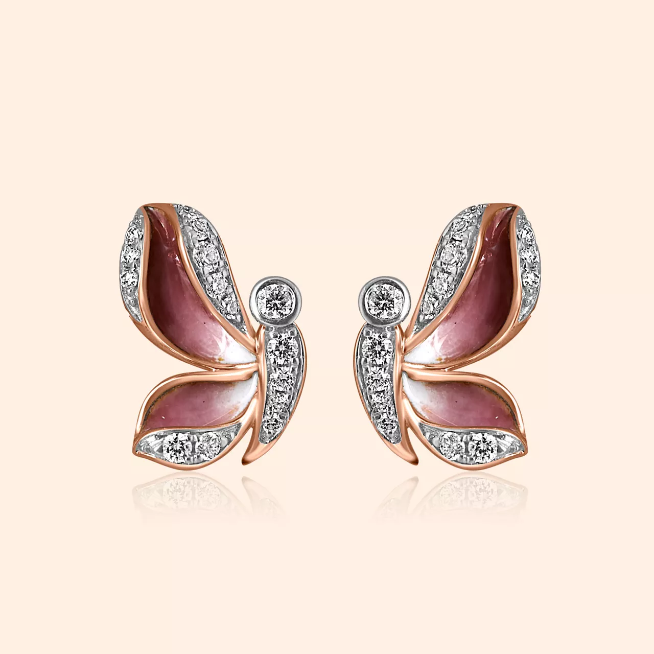 Heartwoven Diamond Stud Earrings