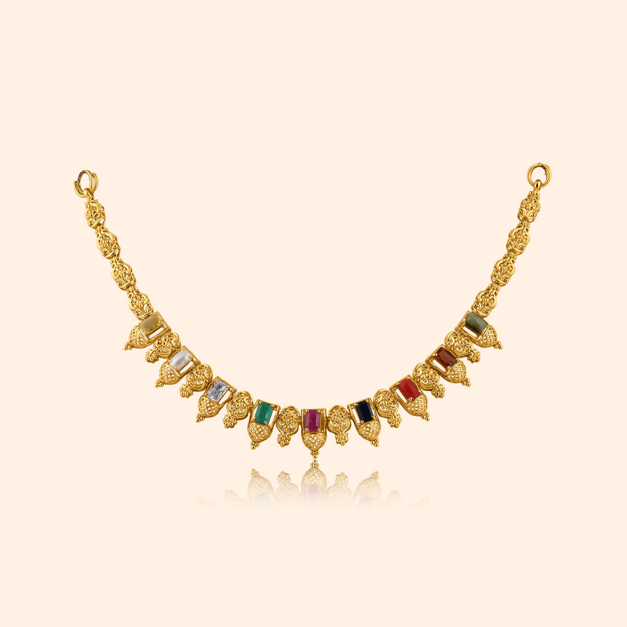 Navratna Leela Gold Necklace By Indriya Aditya Birla Jewellery