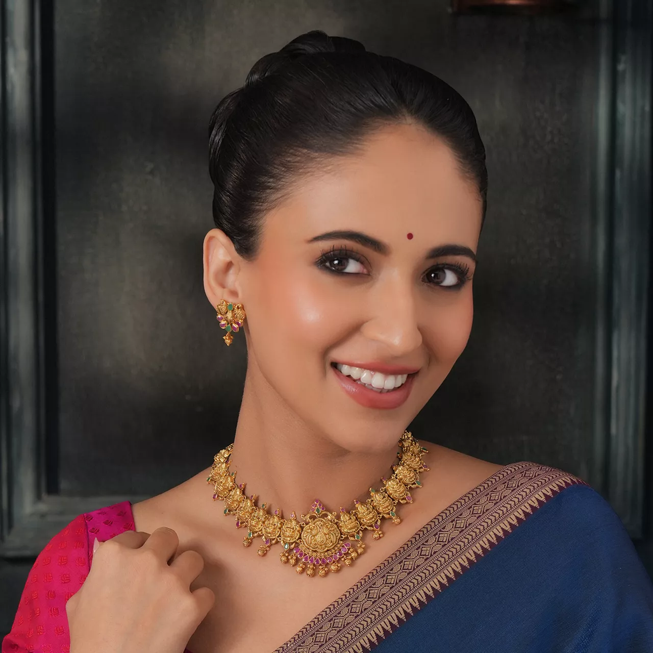 Vaishnavi Lakshmi Gold Necklace