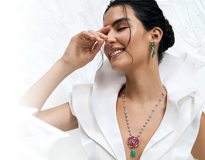 Woman Showcasing Garden of Emotions Jewellery Collection