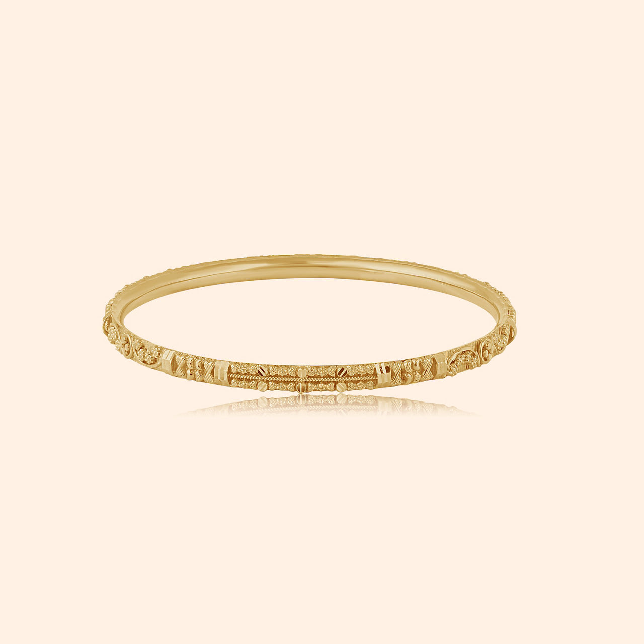 Elda Gold Single Bangle By Indriya - Aditya Birla Jewellery