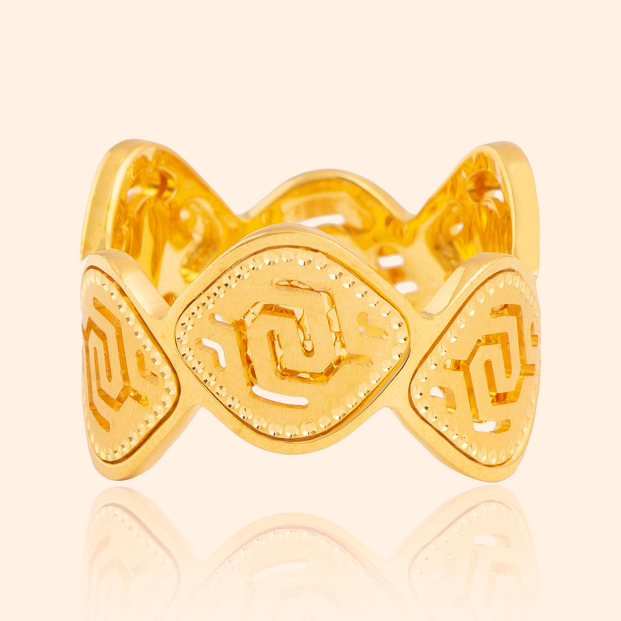 Gleaming Labyrinth Gold Ring By Indriya - Aditya Birla Jewellery