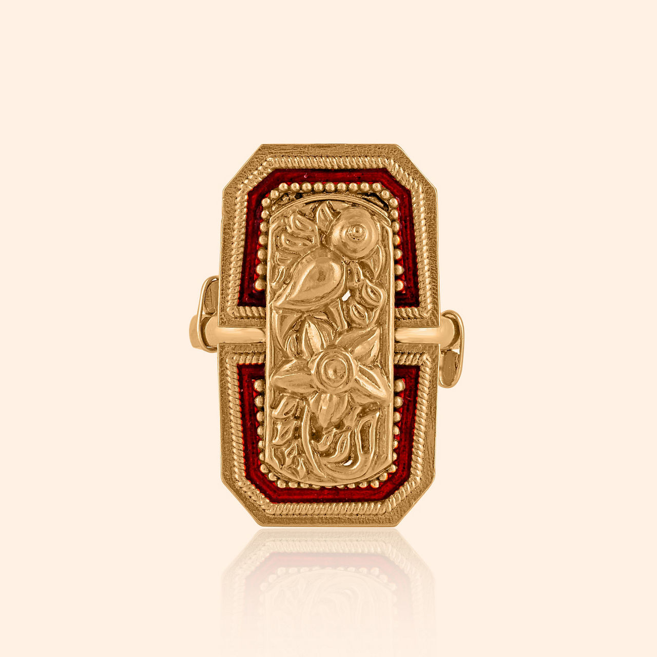 Saffron Veil Gold Finger Ring
