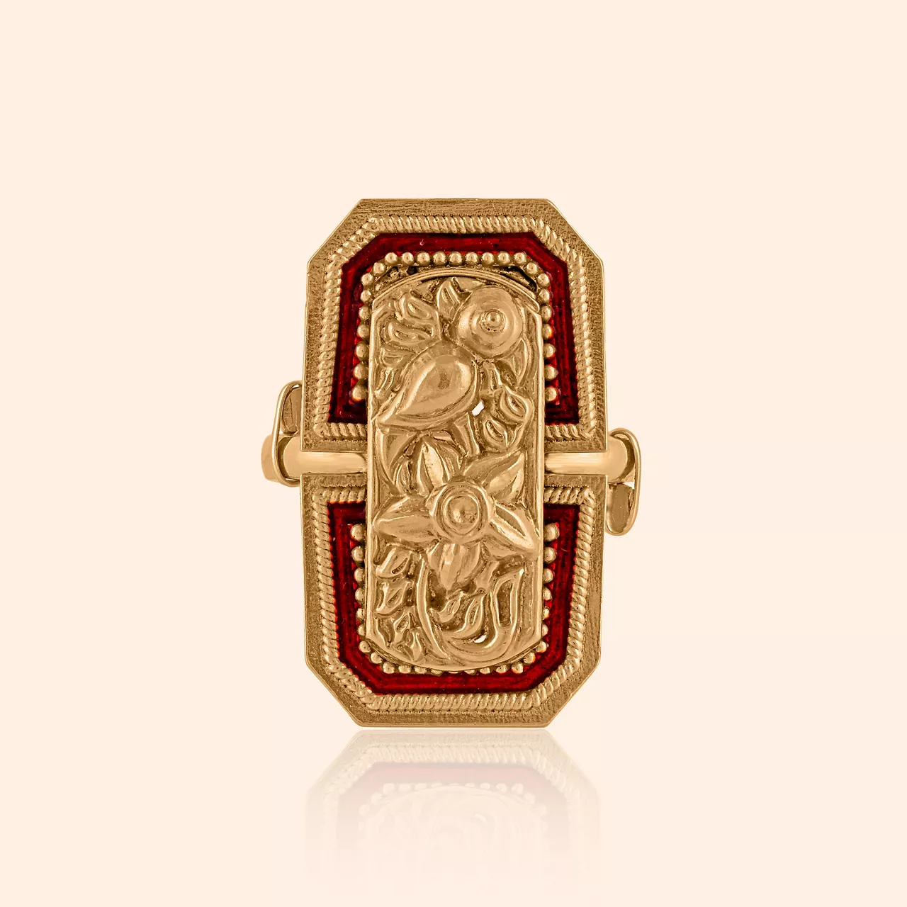 Saffron Veil Gold Finger Ring