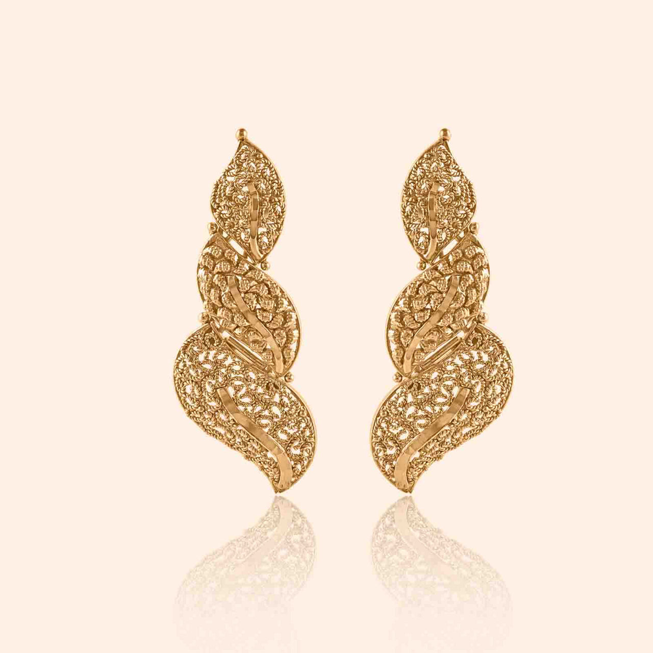 Varnika Gold Drop Earrings By Indriya - Aditya Birla Jewellery