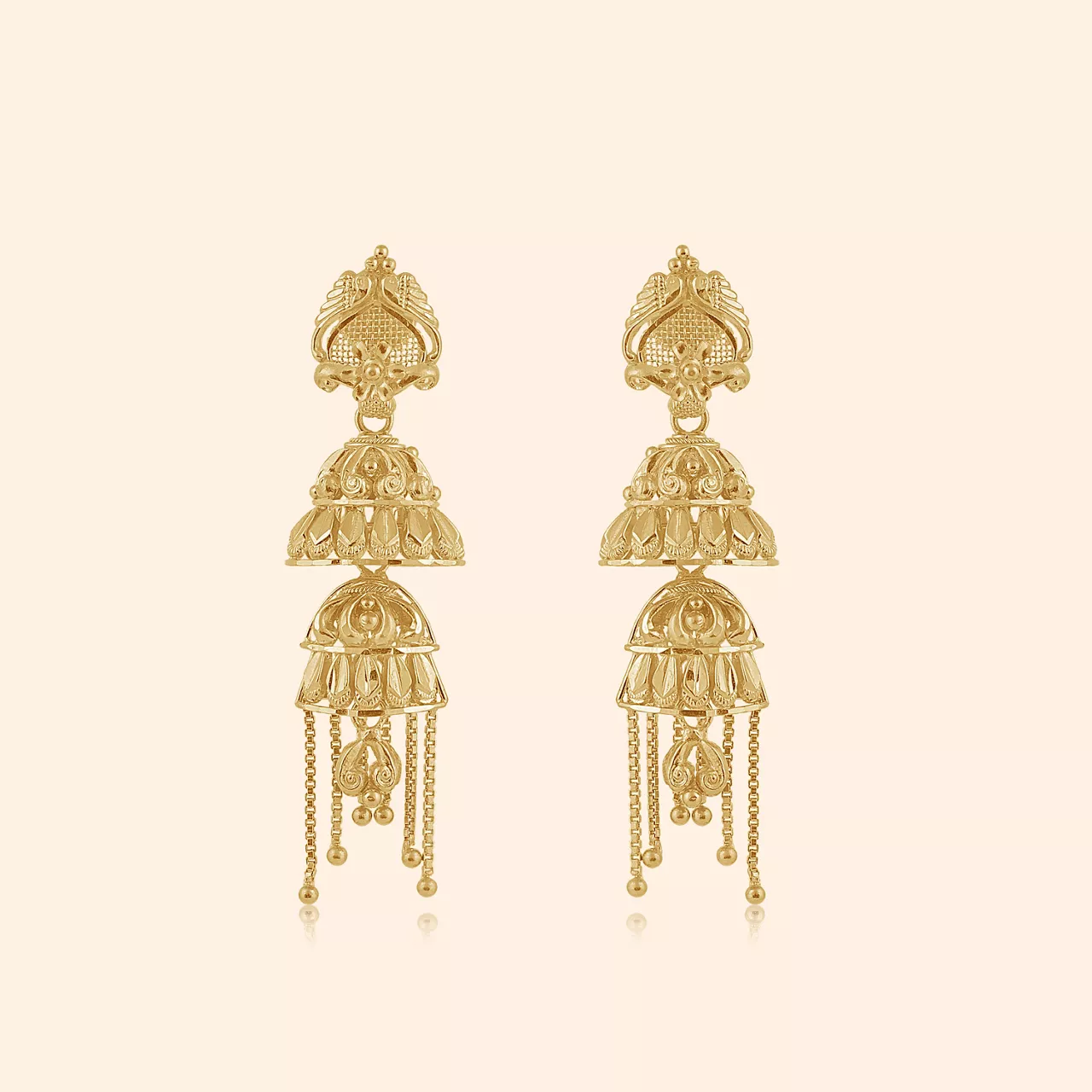 Phoolrangi Gold Drop Earrings
