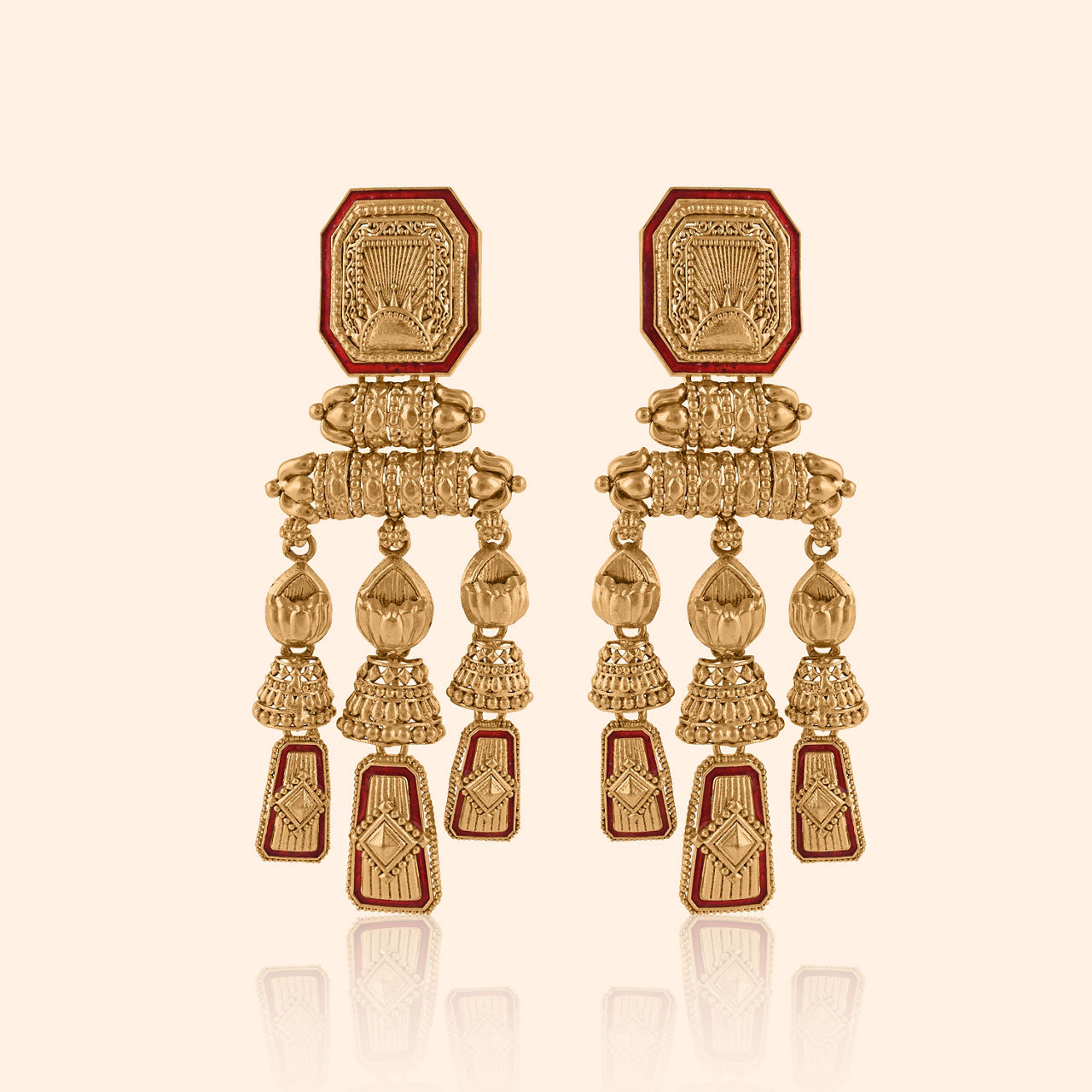 Sunray Majesty Gold Drop Earrings