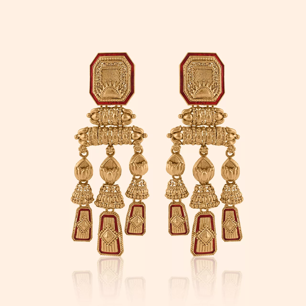 Sunray Majesty Gold Drop Earrings