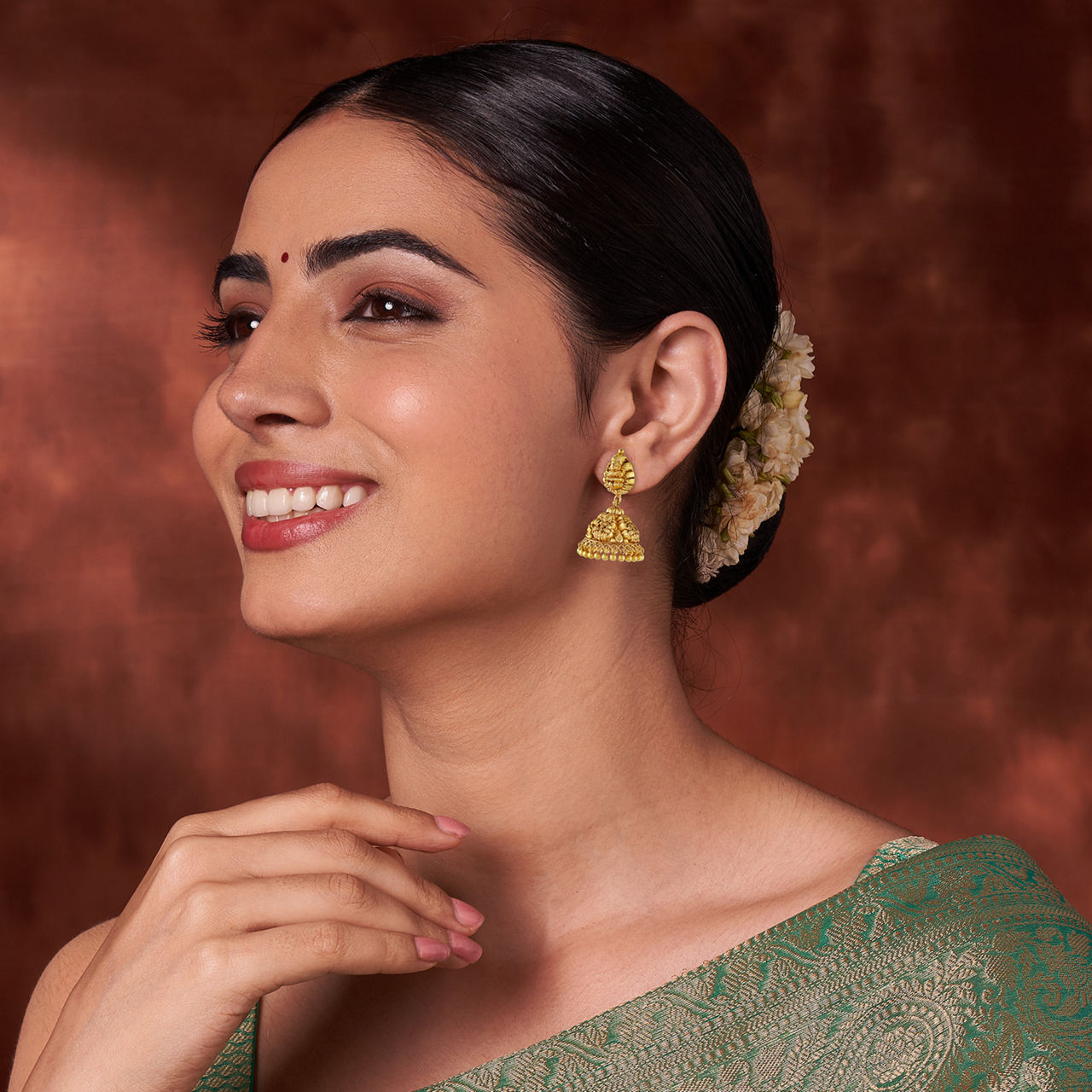 Devamrita Gold Drop Earrings