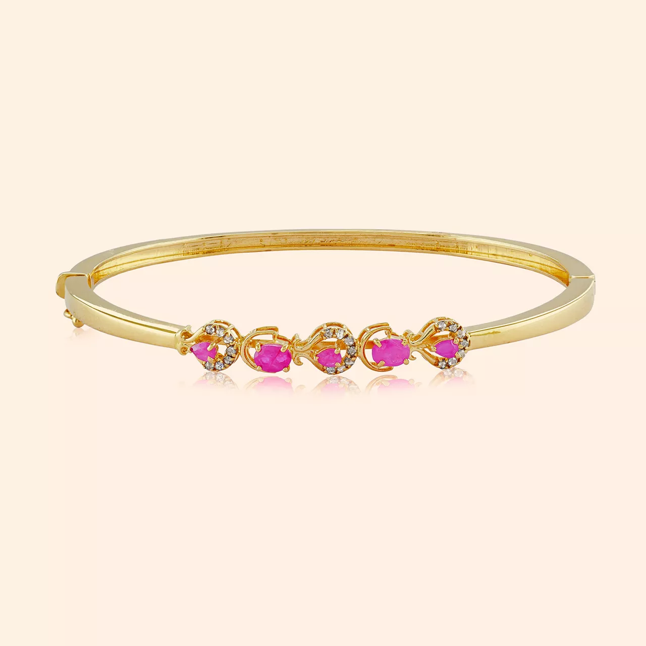 Madhuri Floral Gold Bangle