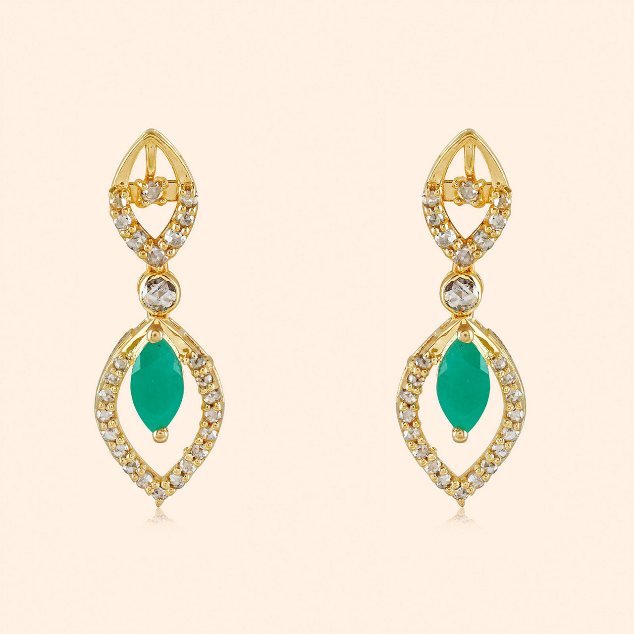 Harit Kanti Diamond Drop Earrings By Indriya - Aditya Birla Jewellery