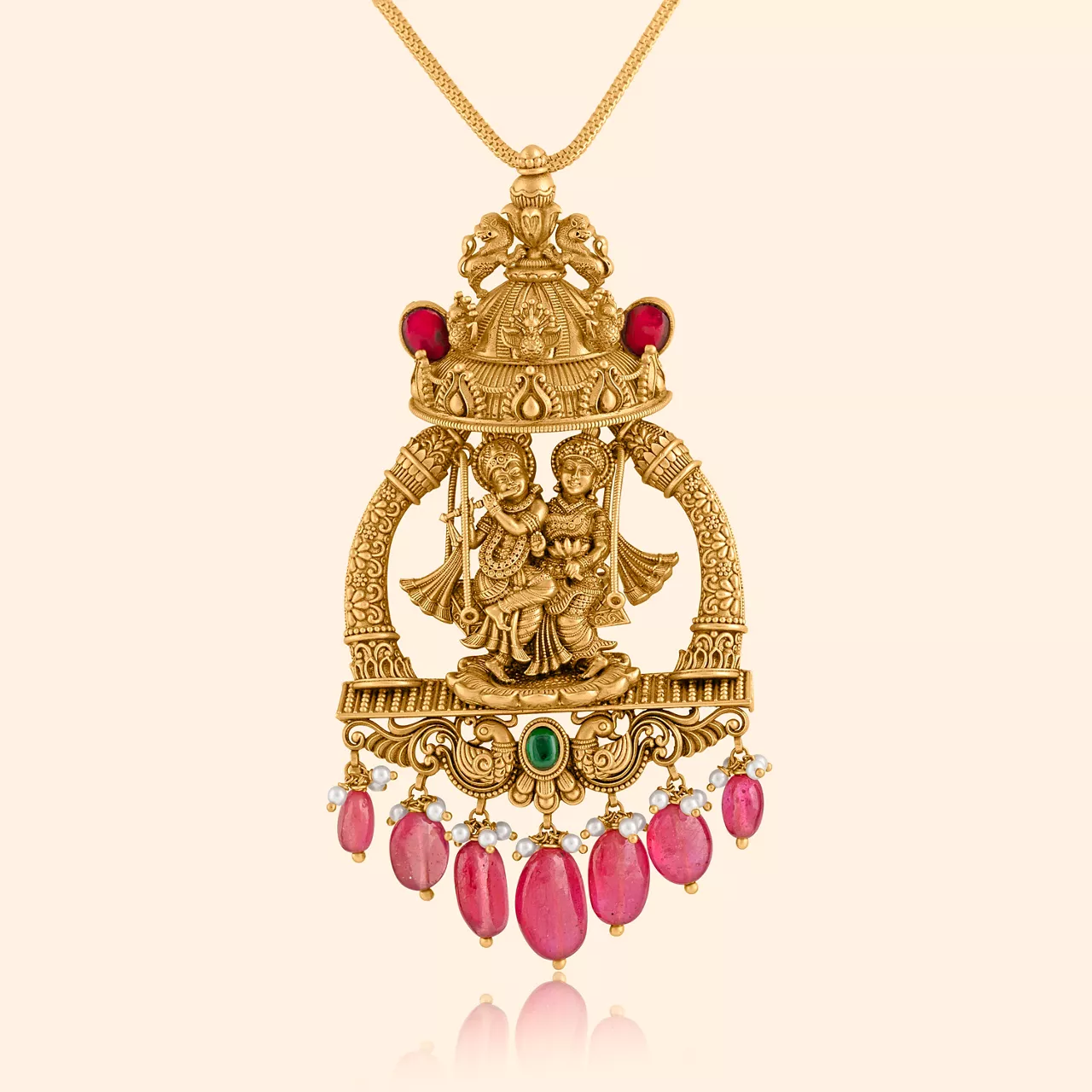 Radhe Krishna Gold Pendant