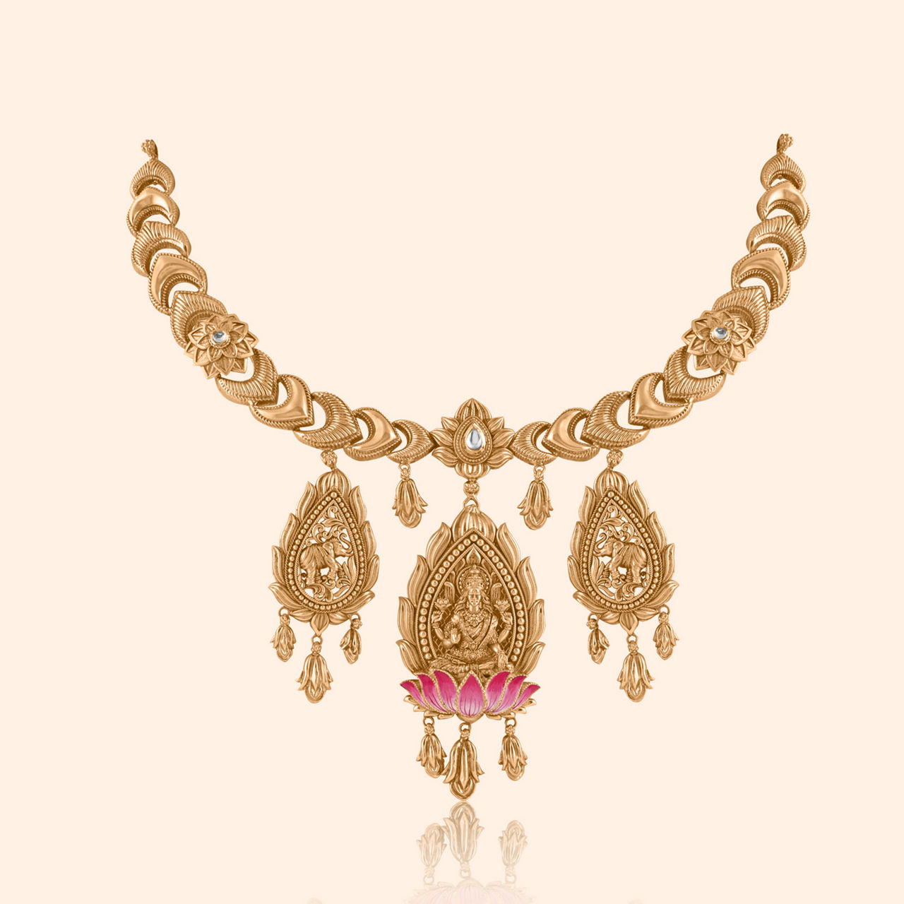 Shri Padmavati Gold Short Necklace