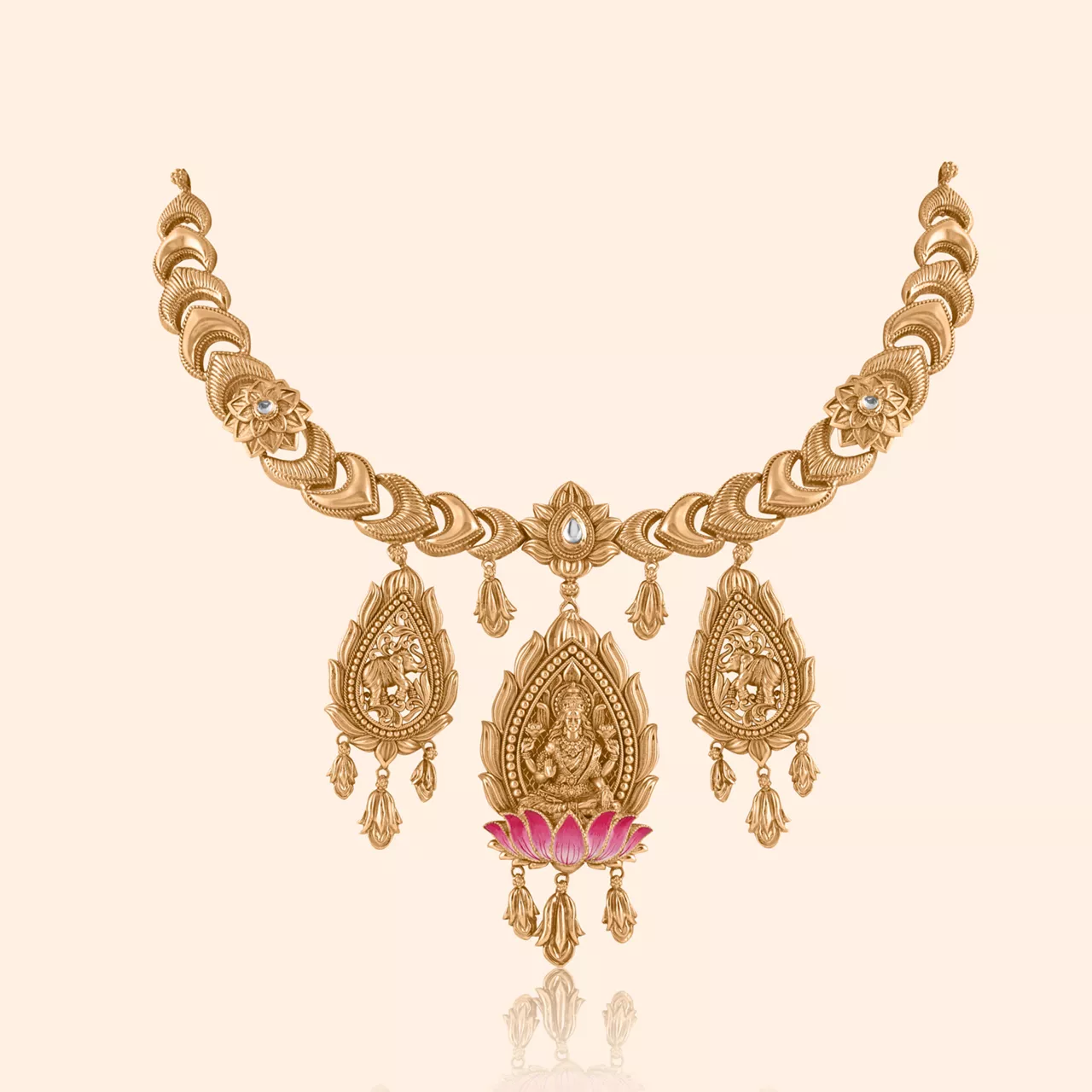 Shri Padmavati Gold Short Necklace