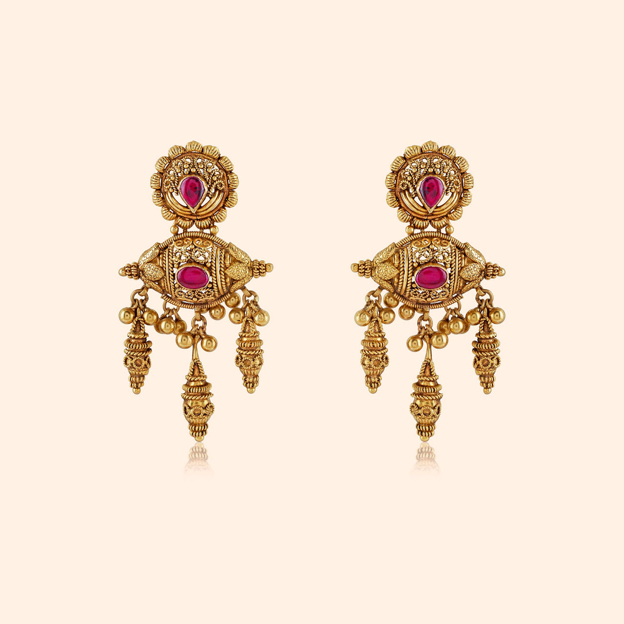 Rajghati Gold Drop Earrings