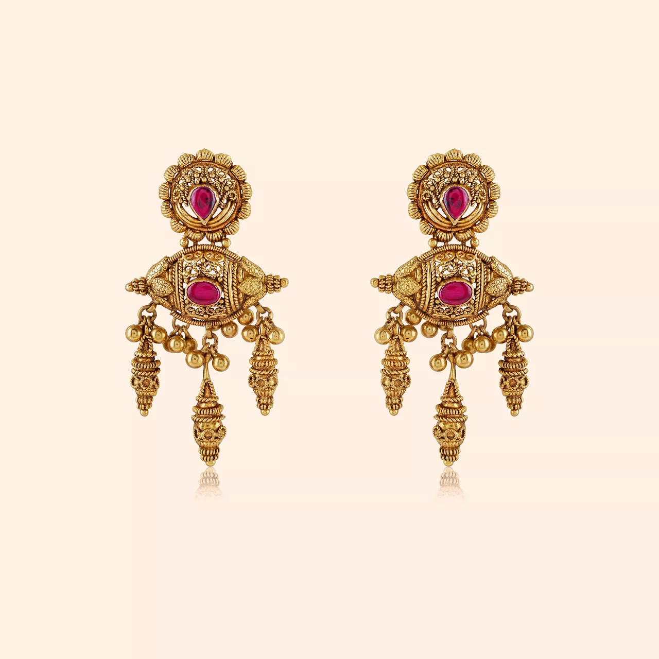 Rajghati Gold Drop Earrings