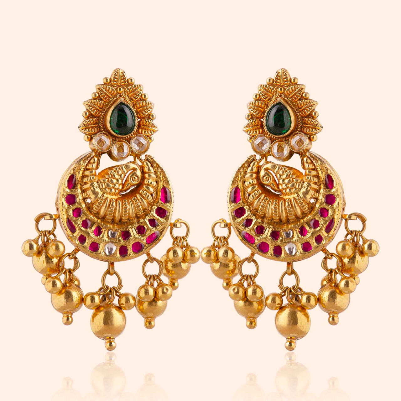 Khwaab Gold Bridal Drop Earrings
