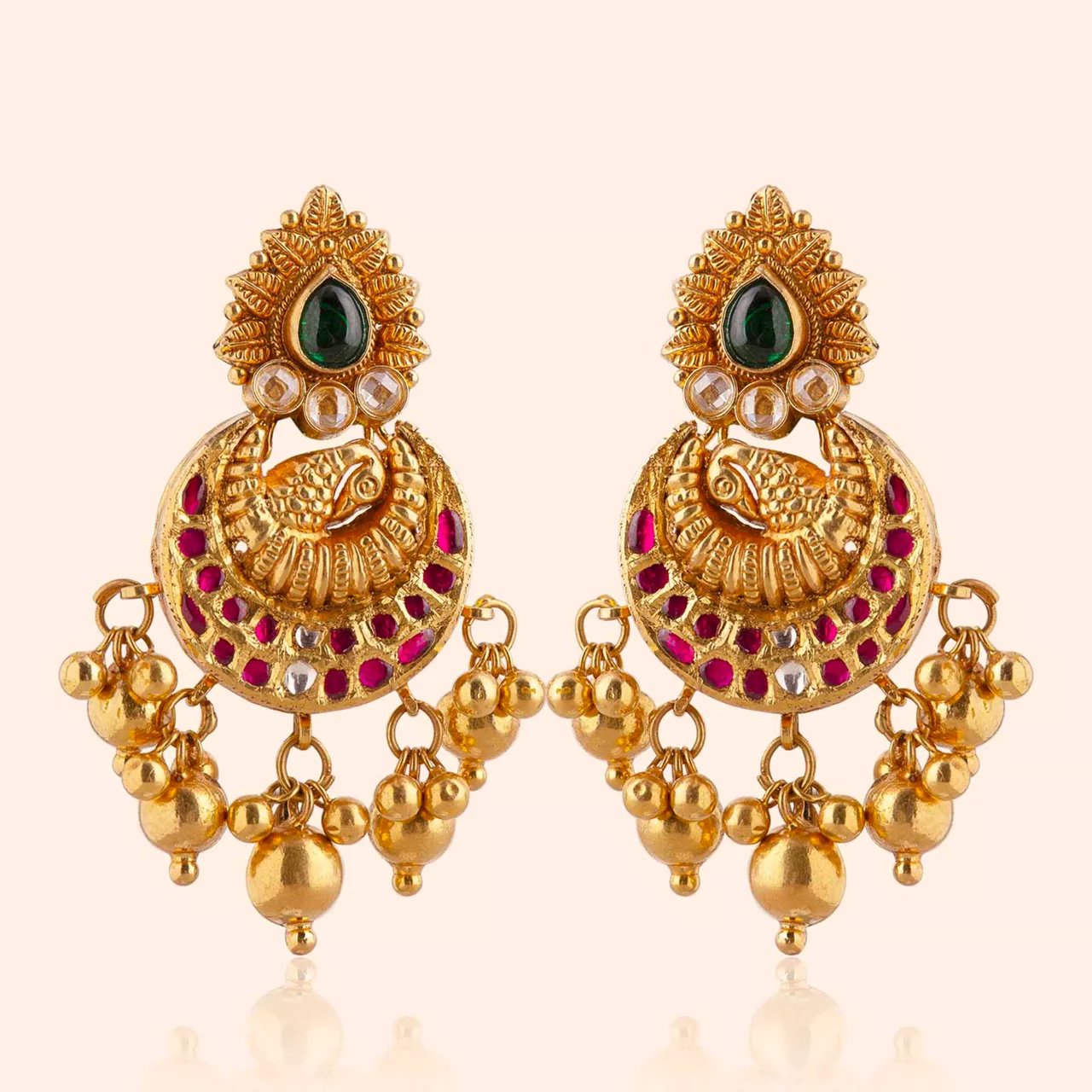 Khwaab Gold Bridal Drop Earrings