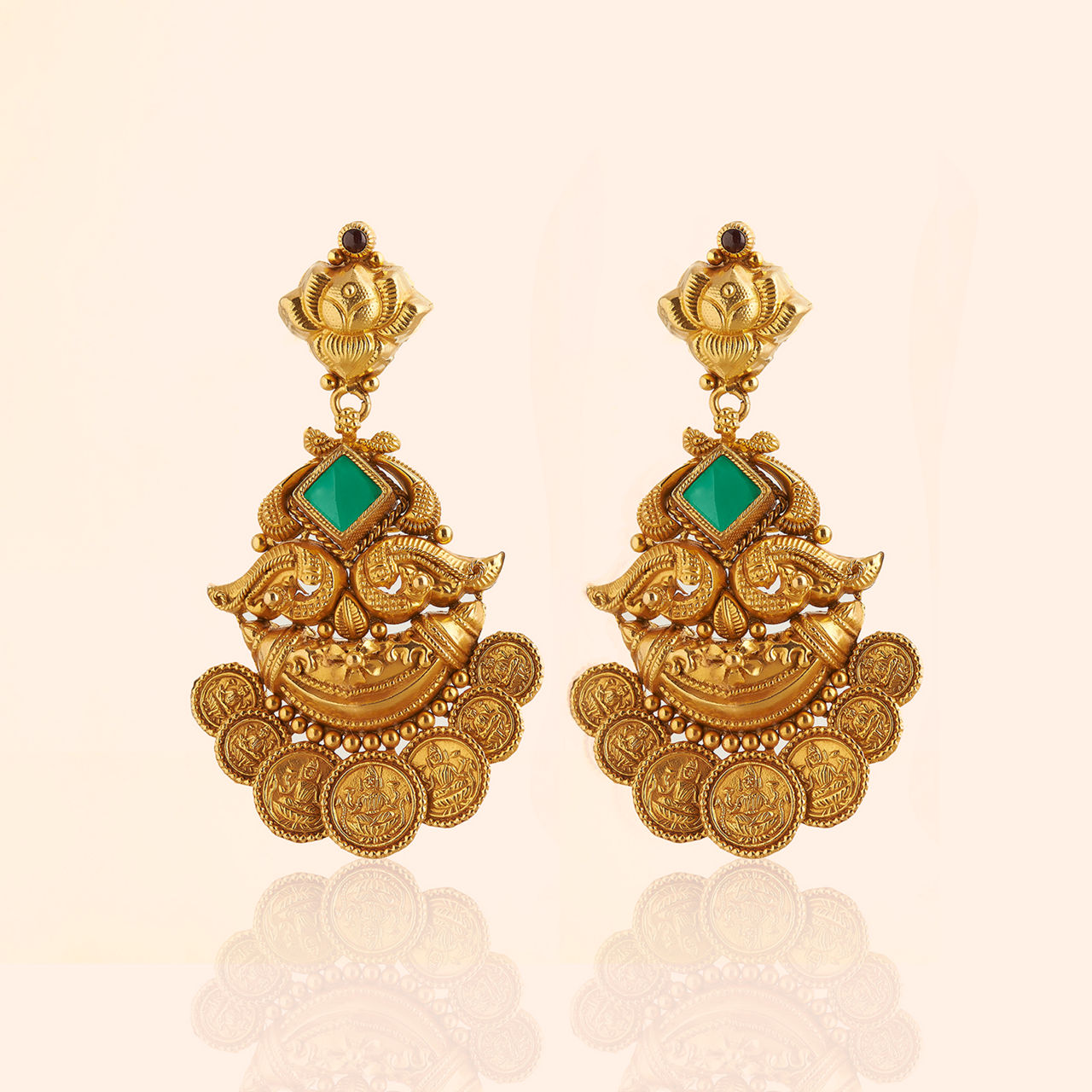 Hansa Gold Bridal Drop Earrings