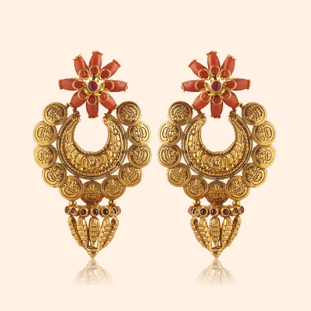Udaya Gold Bridal Drop Earrings 