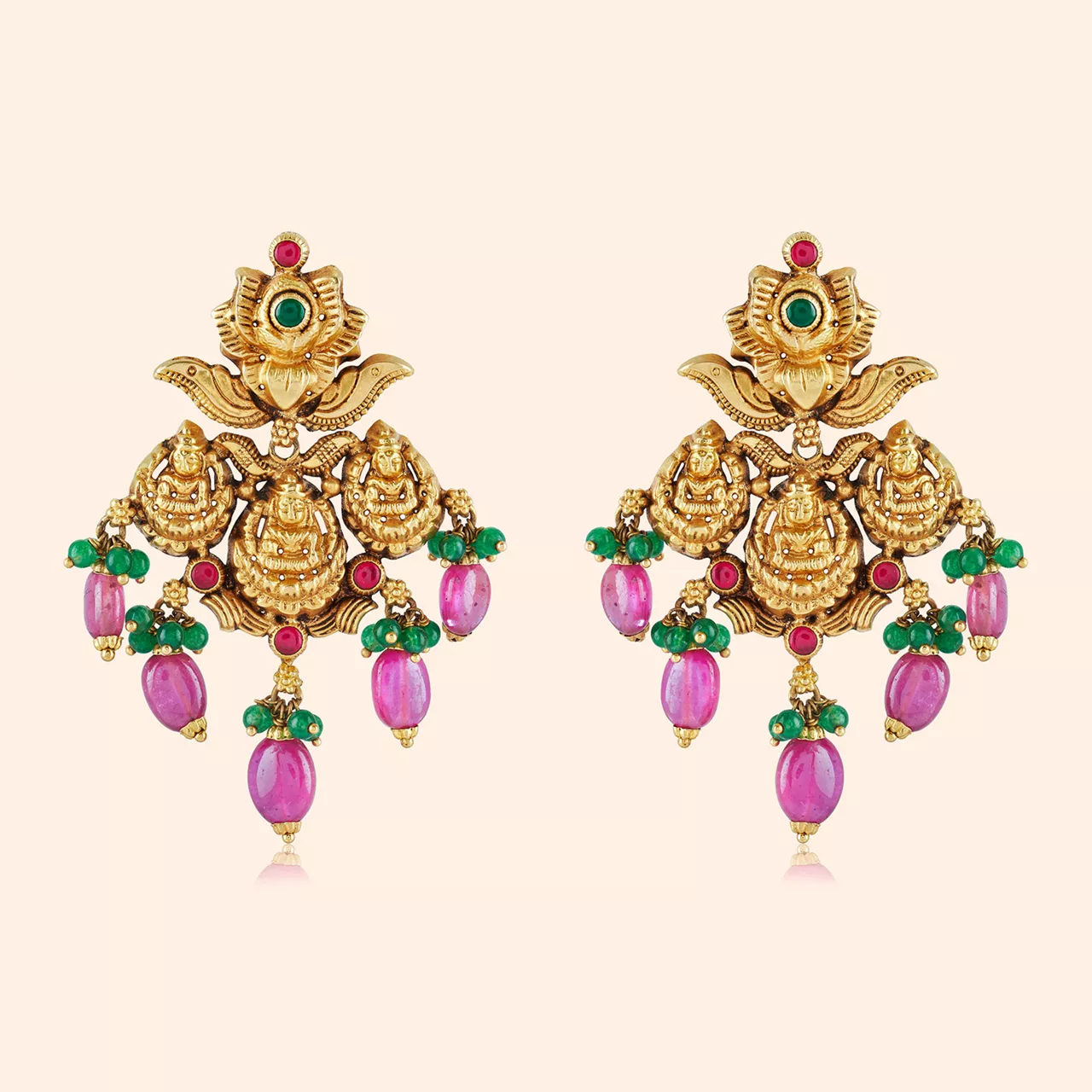 Lakshmi Kala Gold Drop Earrings