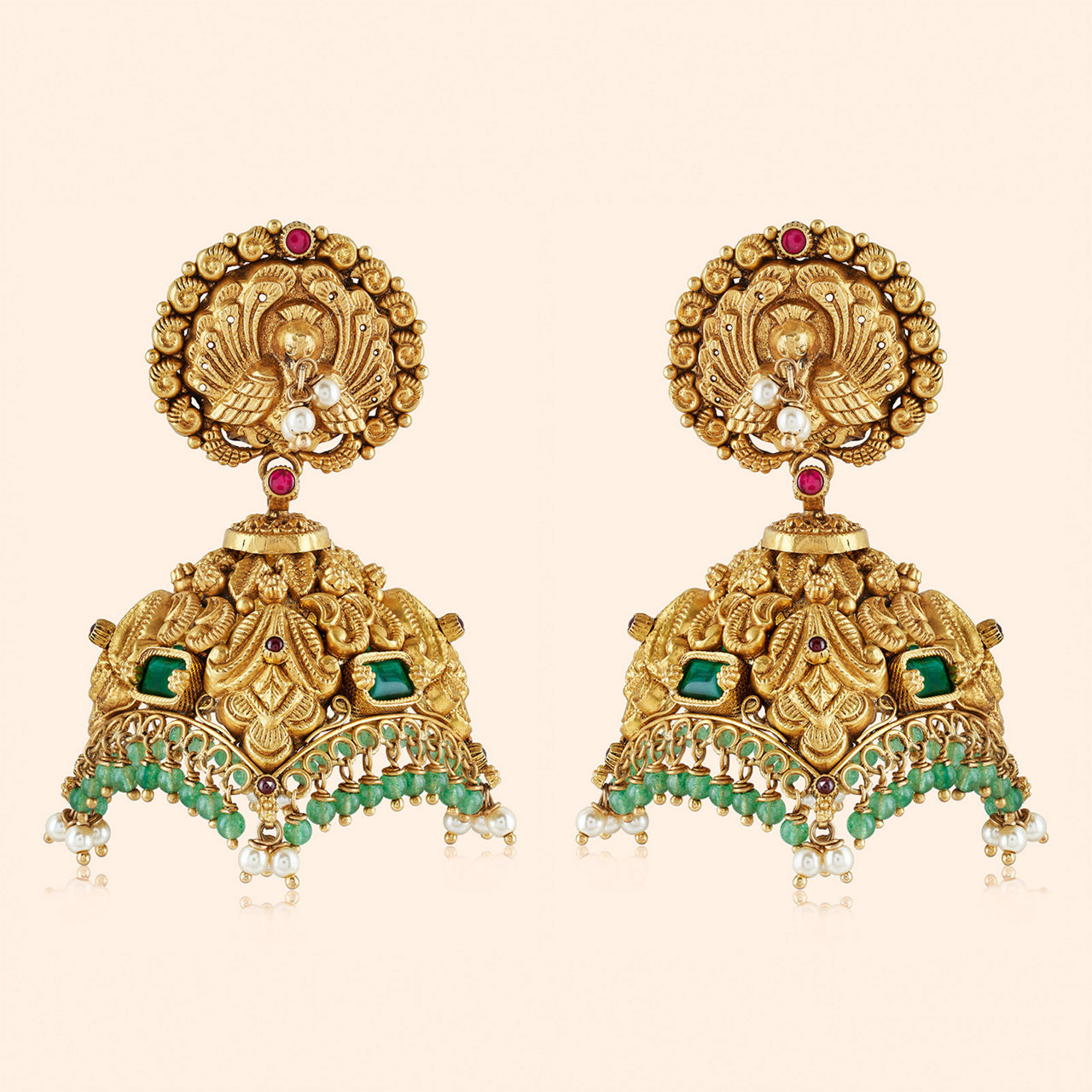 Mayura Kashi Gold Drop Earrings