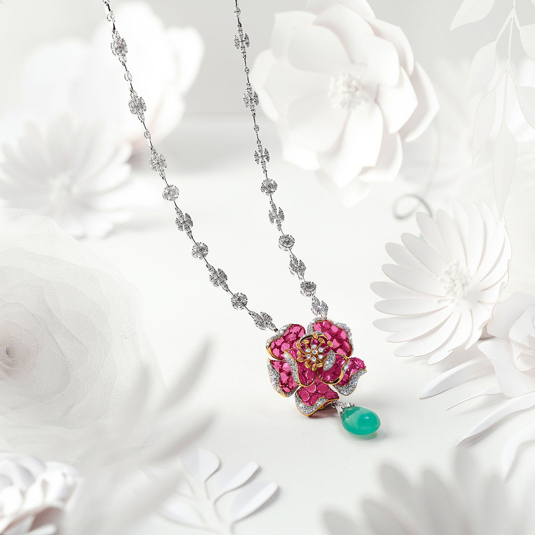 Cupid's Rose Diamond Necklace