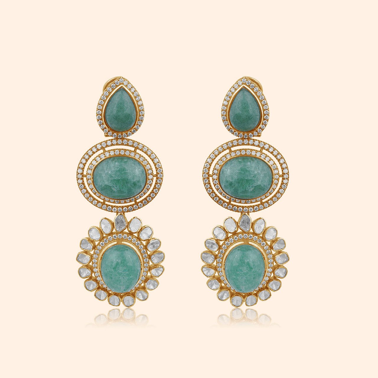 Eesha Polki Bridal Drop Earrings