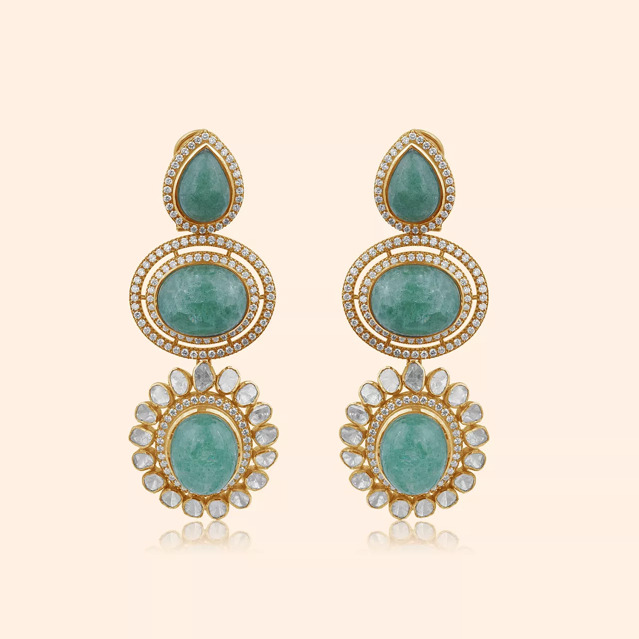 Eesha Polki Bridal Drop Earrings